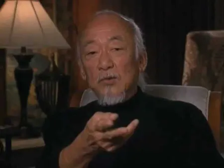 pat morita discussing about mr miyagi