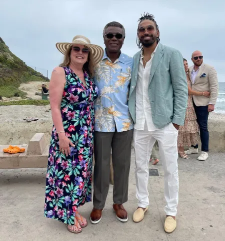 gabe vincent with his parents during holidays