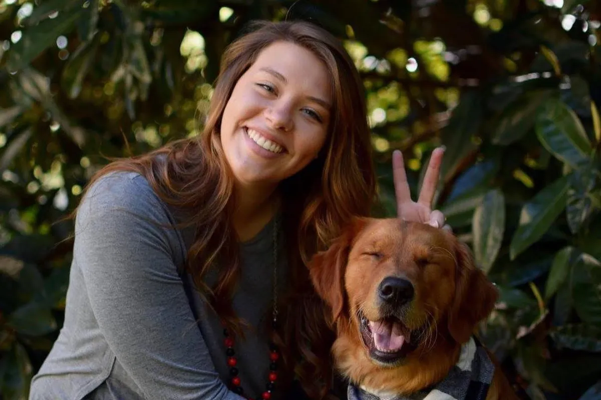 rodrigo blankenship wife logan with their pet dog during easter