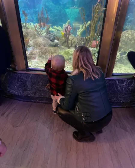bo podkopacz with her son during holidays