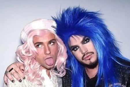 adam lambert and oliver gliese enjoying halloween