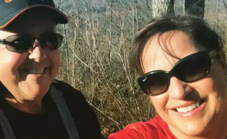 mark ramsey with his wife sally during holiday